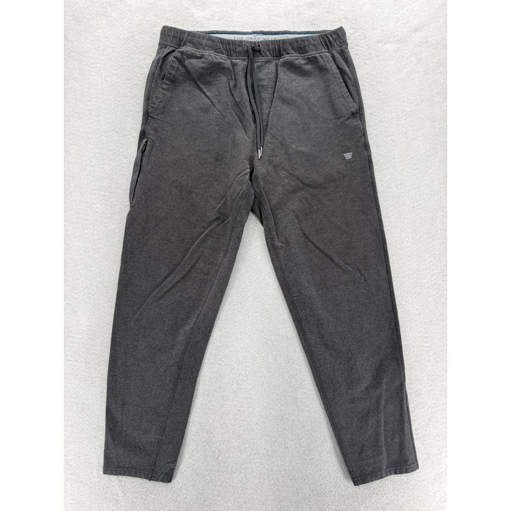 Mack Weldon Pants Mens Large Gray Knit Joggers Sweatpants Zip Pocket Casual Gym